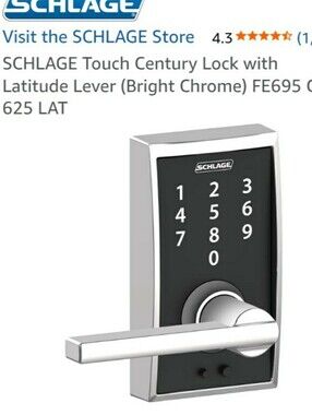 Schlage Touch Century Electronic Door Lock with Bright Chrome Lever